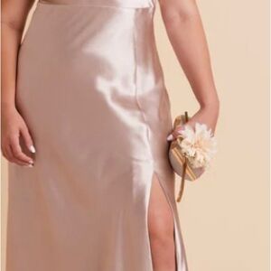 Birdie Grey satin dress, Lisa Long in Taupe size XL new with tags